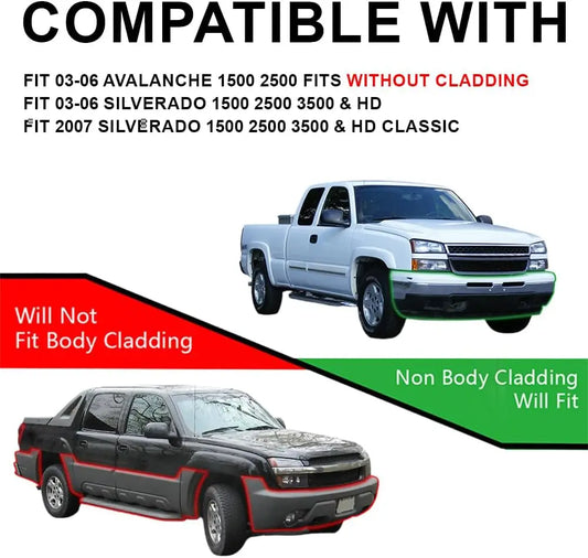 2003-2007 Chevrolet Silverado Headlight Set (DRL Clear Lens with Black Housing/Clear Reflectors)