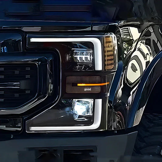 2020-2023 Superduty Headlight Set (LED Projector/Black Housing)