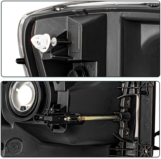 2006-2009 Ram 1500-3500 Headlight Set (Clear Lens/Black Housing)