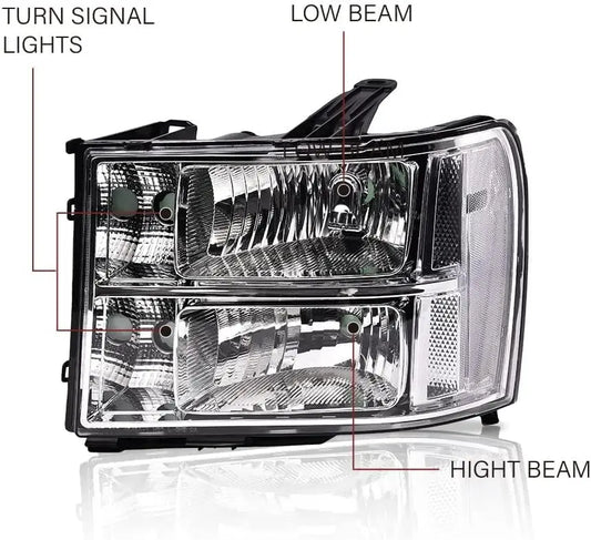 2007-2013 GMC Sierra Headlight Set (Clear Lens)