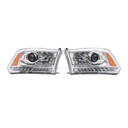 2013-2018 Dodge Ram 1500 2500 3500 Headlight Set (Factory Projector w/ LED DRL)
