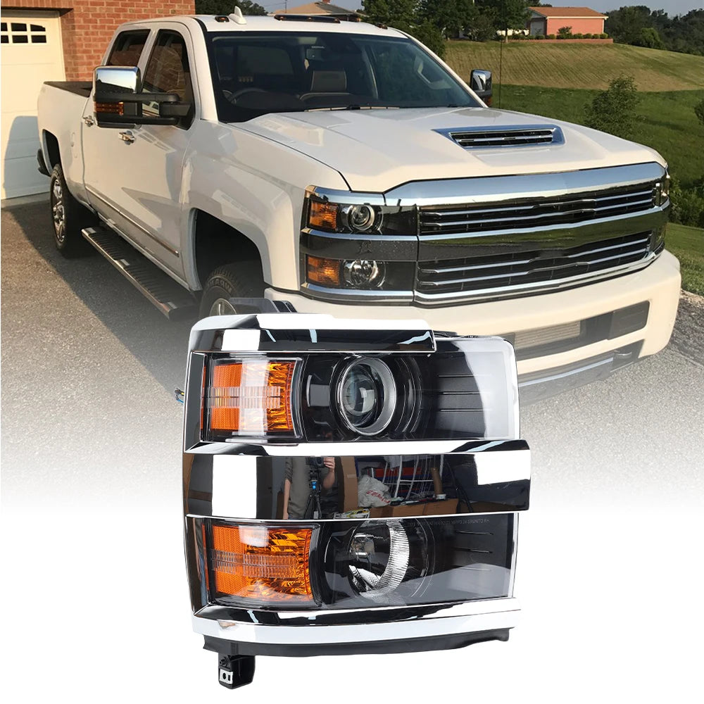 2015-2019 Chevrolet Silverado 2500/3500 Chrome Headlight (1pc)