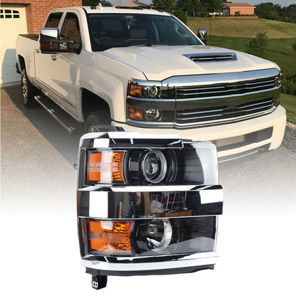 2015-2019 Chevrolet Silverado 2500/3500 Chrome Headlight (1pc)
